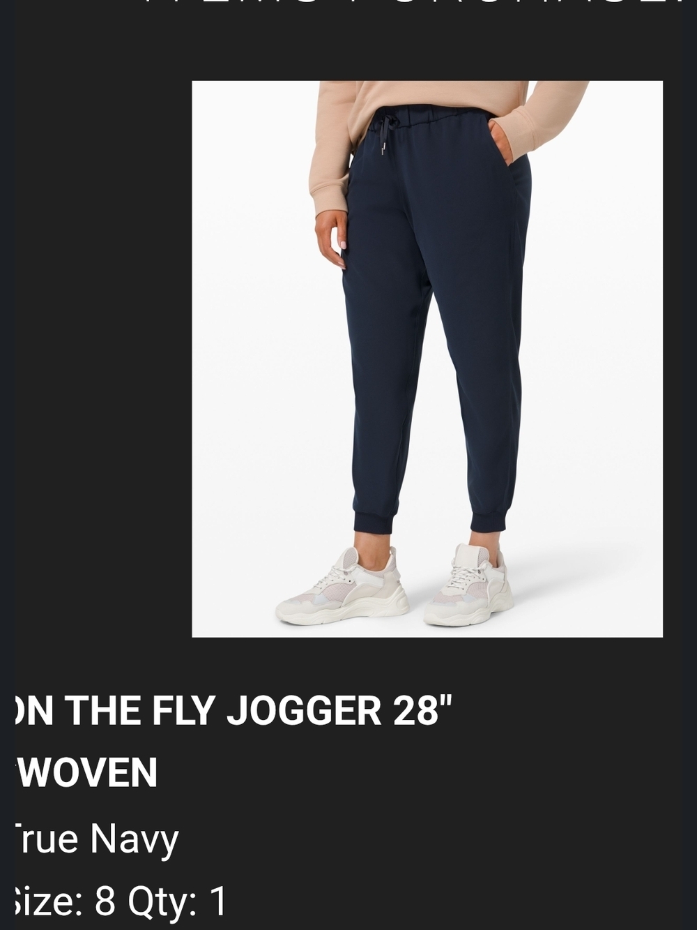 Lululemon True Navy On The Fly Jogger Pants